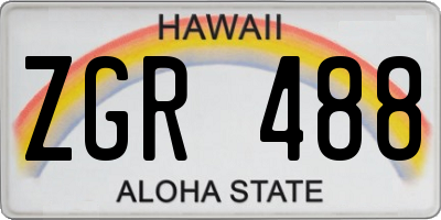 HI license plate ZGR488