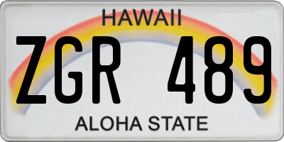 HI license plate ZGR489