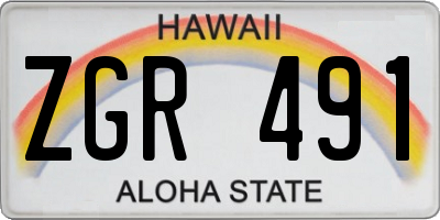 HI license plate ZGR491