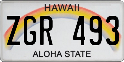 HI license plate ZGR493