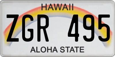 HI license plate ZGR495
