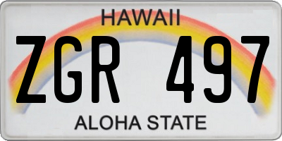 HI license plate ZGR497