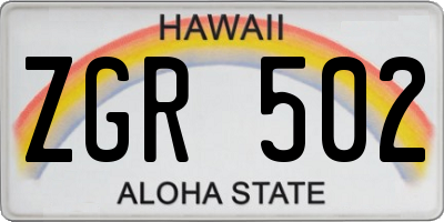 HI license plate ZGR502