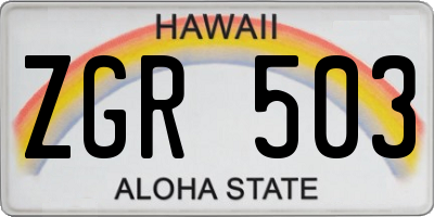 HI license plate ZGR503