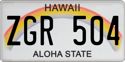 HI license plate ZGR504