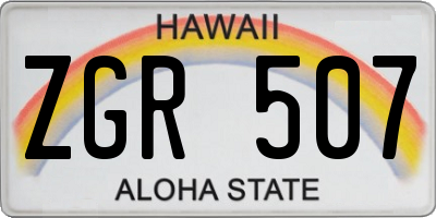 HI license plate ZGR507