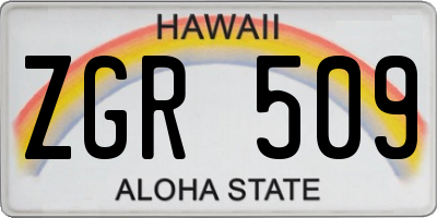 HI license plate ZGR509