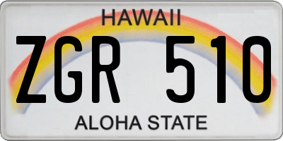 HI license plate ZGR510