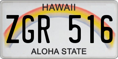 HI license plate ZGR516