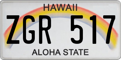 HI license plate ZGR517