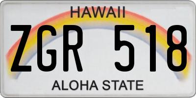 HI license plate ZGR518