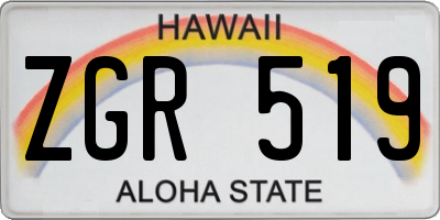 HI license plate ZGR519