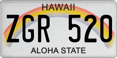 HI license plate ZGR520