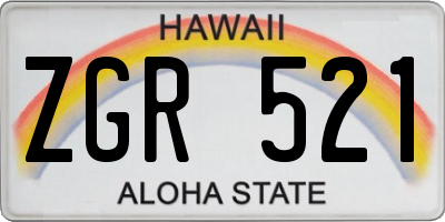 HI license plate ZGR521