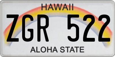 HI license plate ZGR522