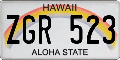 HI license plate ZGR523