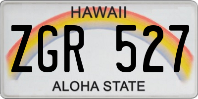 HI license plate ZGR527