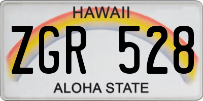 HI license plate ZGR528