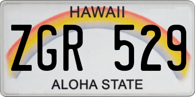 HI license plate ZGR529