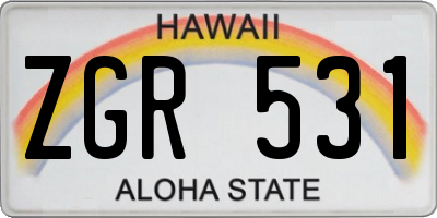 HI license plate ZGR531