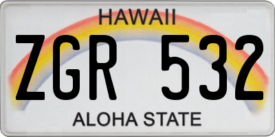 HI license plate ZGR532