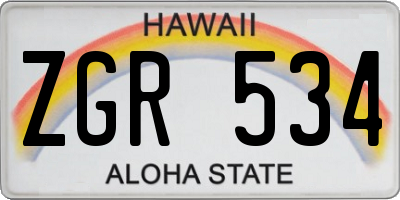 HI license plate ZGR534