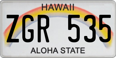 HI license plate ZGR535