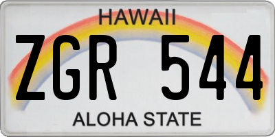 HI license plate ZGR544