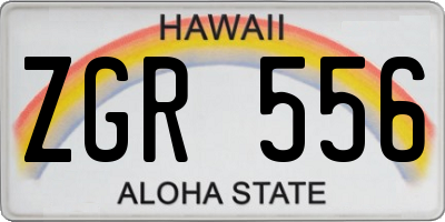 HI license plate ZGR556