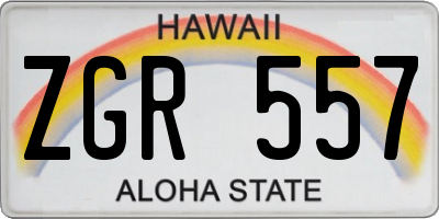 HI license plate ZGR557