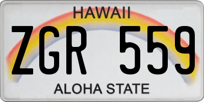 HI license plate ZGR559