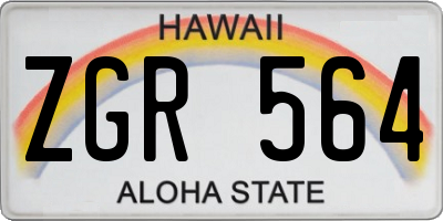 HI license plate ZGR564