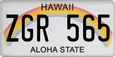 HI license plate ZGR565