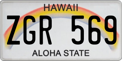 HI license plate ZGR569