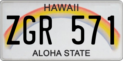 HI license plate ZGR571