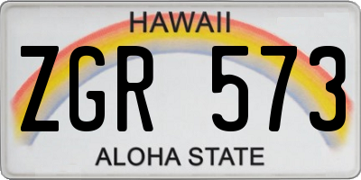 HI license plate ZGR573