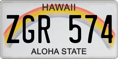 HI license plate ZGR574