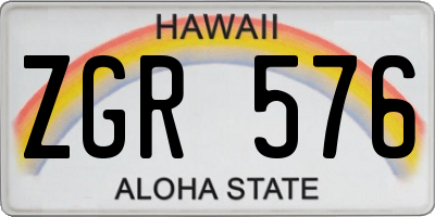 HI license plate ZGR576