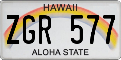 HI license plate ZGR577
