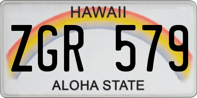 HI license plate ZGR579