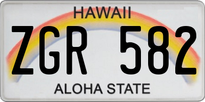 HI license plate ZGR582