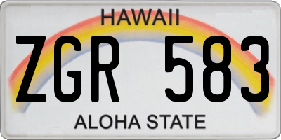HI license plate ZGR583