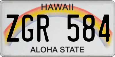 HI license plate ZGR584