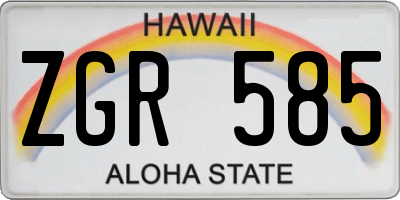 HI license plate ZGR585