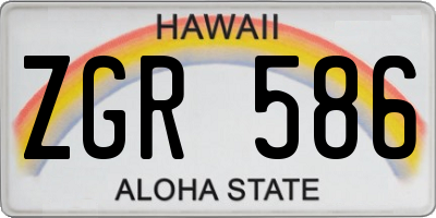 HI license plate ZGR586