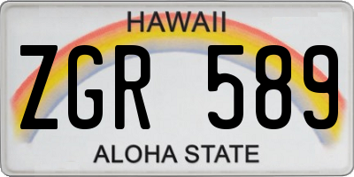 HI license plate ZGR589