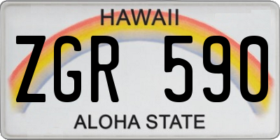 HI license plate ZGR590