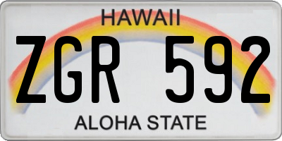 HI license plate ZGR592