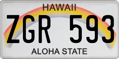 HI license plate ZGR593
