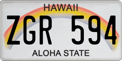 HI license plate ZGR594
